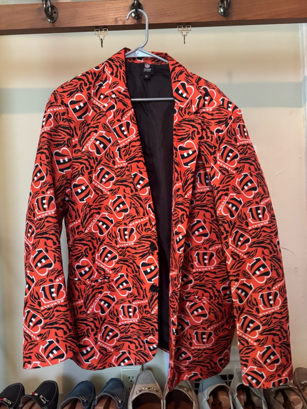 NFL Orange and Black Team Apparel Jacket with Tiger Stripe Motif